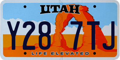 UT license plate Y287TJ