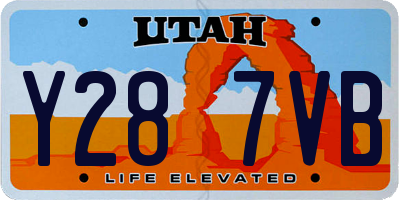 UT license plate Y287VB