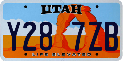 UT license plate Y287ZB