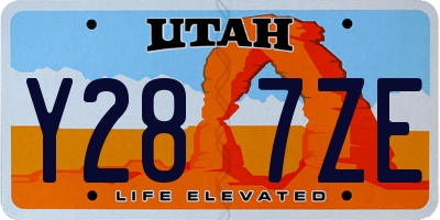 UT license plate Y287ZE
