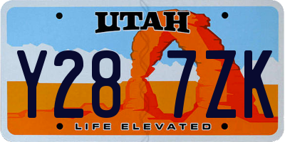 UT license plate Y287ZK