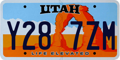UT license plate Y287ZM