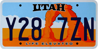UT license plate Y287ZN