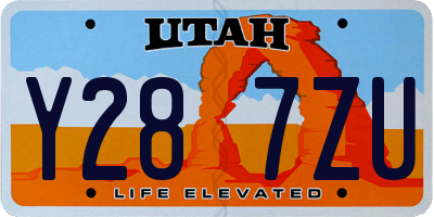 UT license plate Y287ZU