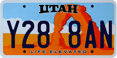 UT license plate Y288AN