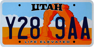 UT license plate Y289AA