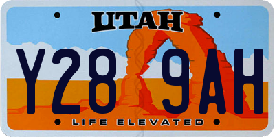 UT license plate Y289AH