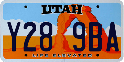 UT license plate Y289BA