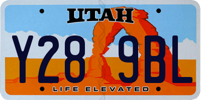 UT license plate Y289BL
