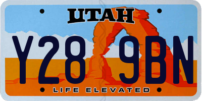 UT license plate Y289BN