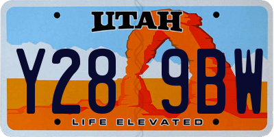 UT license plate Y289BW