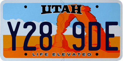 UT license plate Y289DE