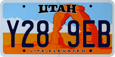 UT license plate Y289EB