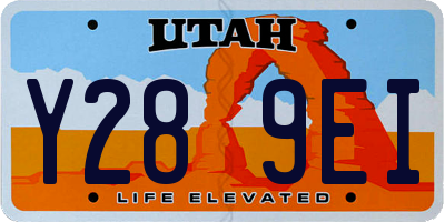 UT license plate Y289EI