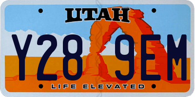 UT license plate Y289EM