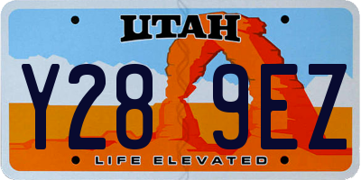 UT license plate Y289EZ