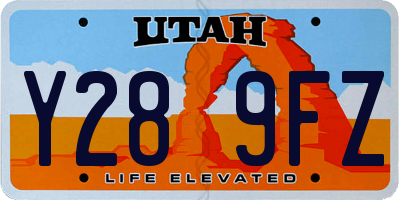 UT license plate Y289FZ