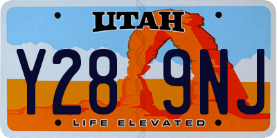 UT license plate Y289NJ