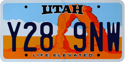 UT license plate Y289NW