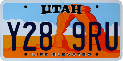 UT license plate Y289RU
