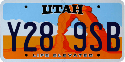 UT license plate Y289SB