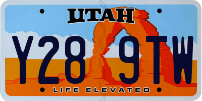 UT license plate Y289TW