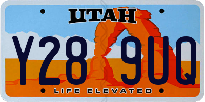 UT license plate Y289UQ
