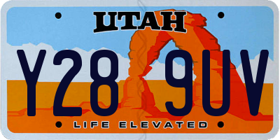 UT license plate Y289UV