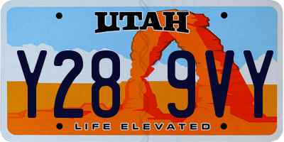 UT license plate Y289VY
