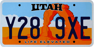 UT license plate Y289XE