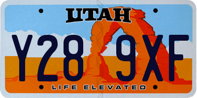 UT license plate Y289XF