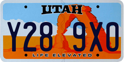 UT license plate Y289XO