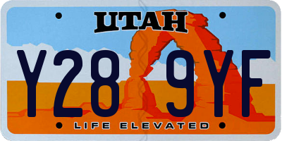 UT license plate Y289YF