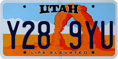 UT license plate Y289YU