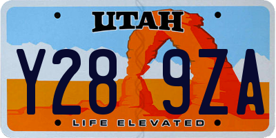 UT license plate Y289ZA