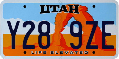 UT license plate Y289ZE