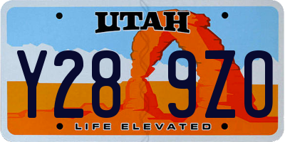 UT license plate Y289ZO
