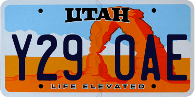 UT license plate Y290AE