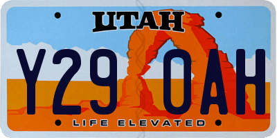 UT license plate Y290AH