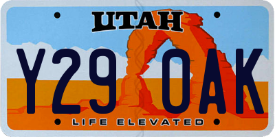 UT license plate Y290AK