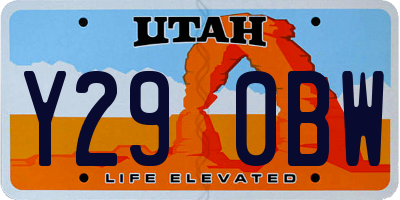 UT license plate Y290BW
