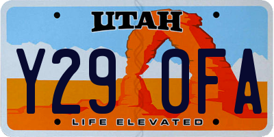 UT license plate Y290FA