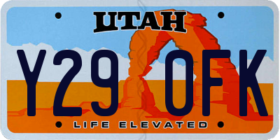 UT license plate Y290FK