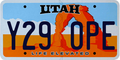 UT license plate Y290PE
