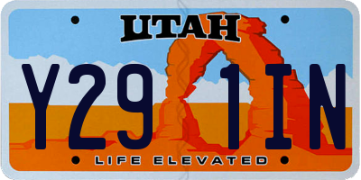 UT license plate Y291IN