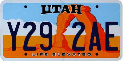 UT license plate Y292AE