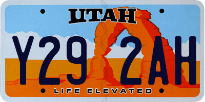 UT license plate Y292AH