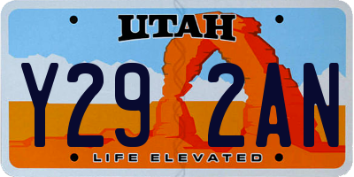 UT license plate Y292AN