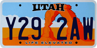 UT license plate Y292AW