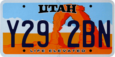 UT license plate Y292BN